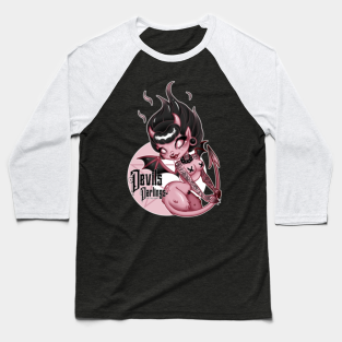 Girl Gang Baseball T-Shirt - Devils Darlings Girl Gang Logo by Rose Demon